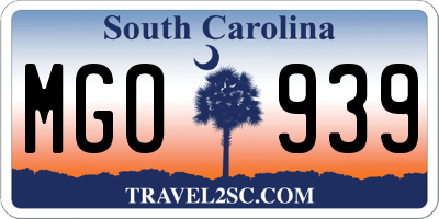 SC license plate MGO939