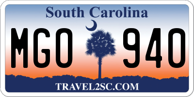 SC license plate MGO940