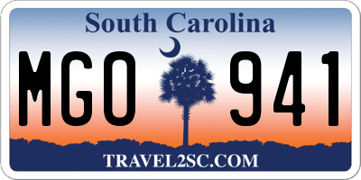 SC license plate MGO941