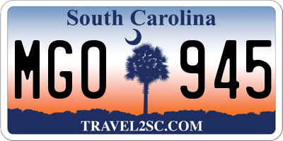 SC license plate MGO945