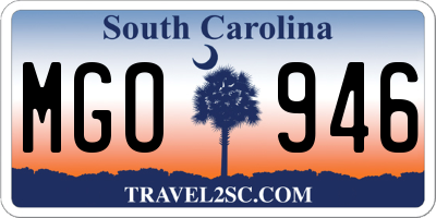 SC license plate MGO946