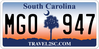 SC license plate MGO947