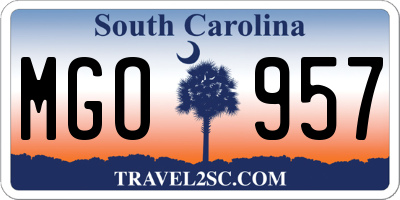 SC license plate MGO957