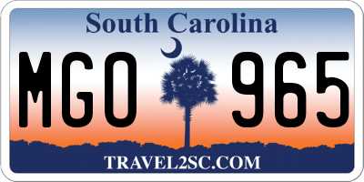 SC license plate MGO965