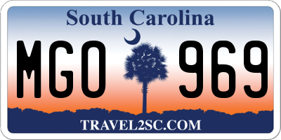 SC license plate MGO969