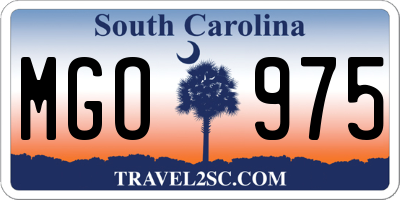 SC license plate MGO975