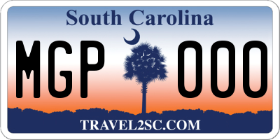 SC license plate MGP000