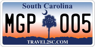 SC license plate MGP005
