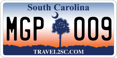 SC license plate MGP009