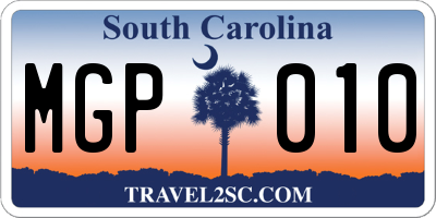 SC license plate MGP010