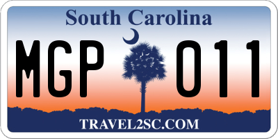SC license plate MGP011