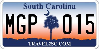 SC license plate MGP015