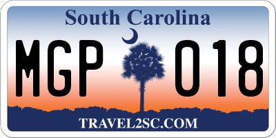 SC license plate MGP018