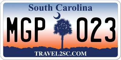 SC license plate MGP023
