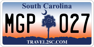 SC license plate MGP027
