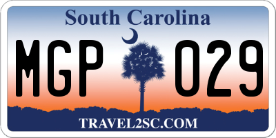 SC license plate MGP029