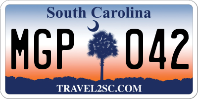 SC license plate MGP042