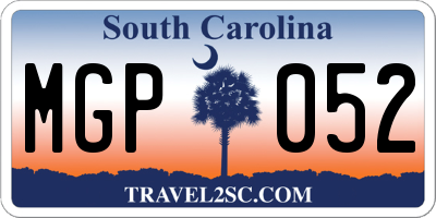 SC license plate MGP052