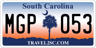 SC license plate MGP053
