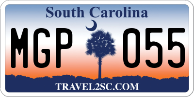 SC license plate MGP055