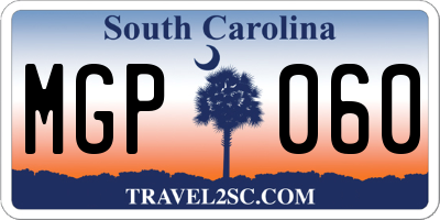 SC license plate MGP060