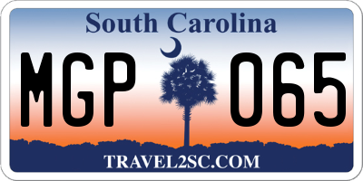 SC license plate MGP065