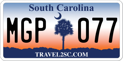 SC license plate MGP077