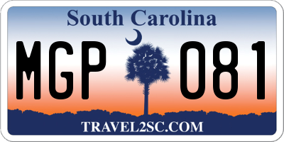 SC license plate MGP081