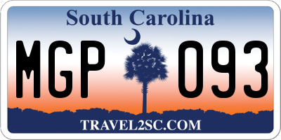 SC license plate MGP093