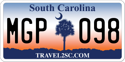 SC license plate MGP098
