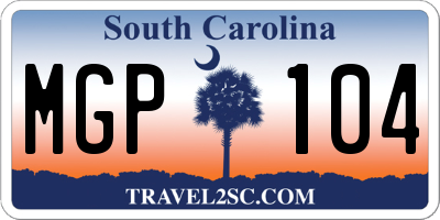 SC license plate MGP104