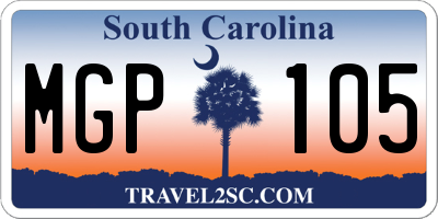 SC license plate MGP105