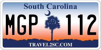 SC license plate MGP112