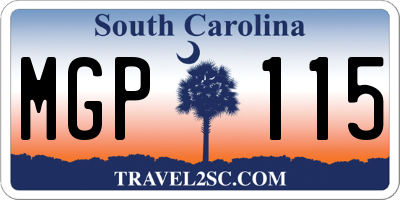 SC license plate MGP115
