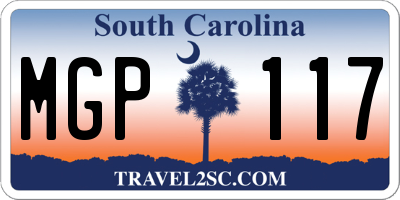 SC license plate MGP117