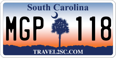 SC license plate MGP118
