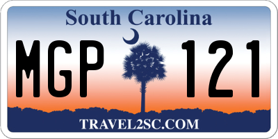 SC license plate MGP121