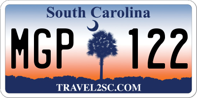 SC license plate MGP122