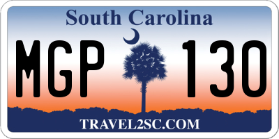 SC license plate MGP130