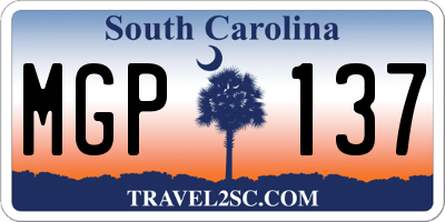 SC license plate MGP137