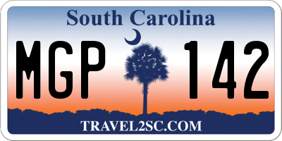 SC license plate MGP142