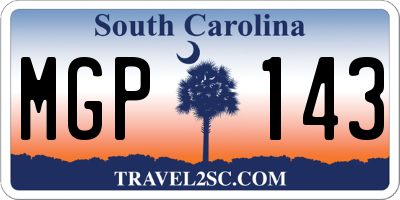 SC license plate MGP143