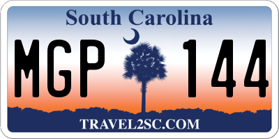 SC license plate MGP144