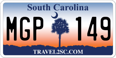 SC license plate MGP149