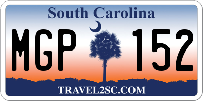 SC license plate MGP152