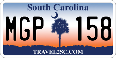 SC license plate MGP158