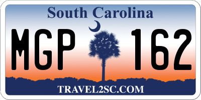 SC license plate MGP162