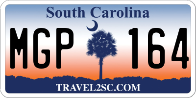 SC license plate MGP164