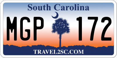 SC license plate MGP172