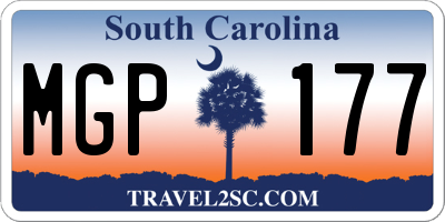 SC license plate MGP177
